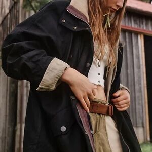 FREE PEOPLE JUKI Utility WAXED COTTON CHORE Jacket NWOT